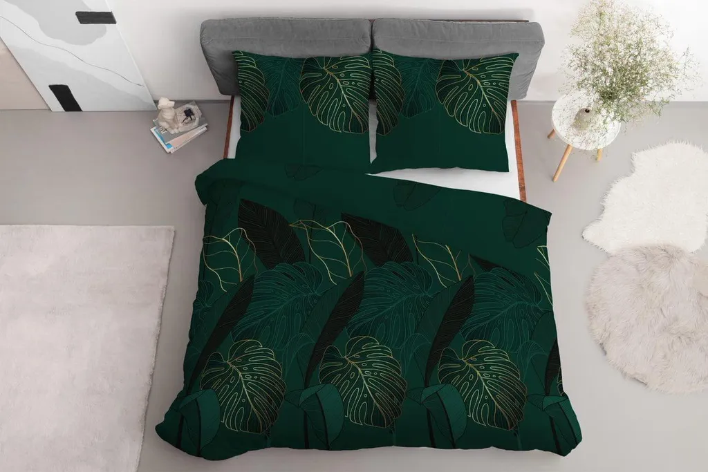 Litanika Set Piumino Matrimoniale Super King Size 3 Pezzi, Leggero E Soffice A Righe Verde E Bianco, Per Tutte Le Stagioni - 4