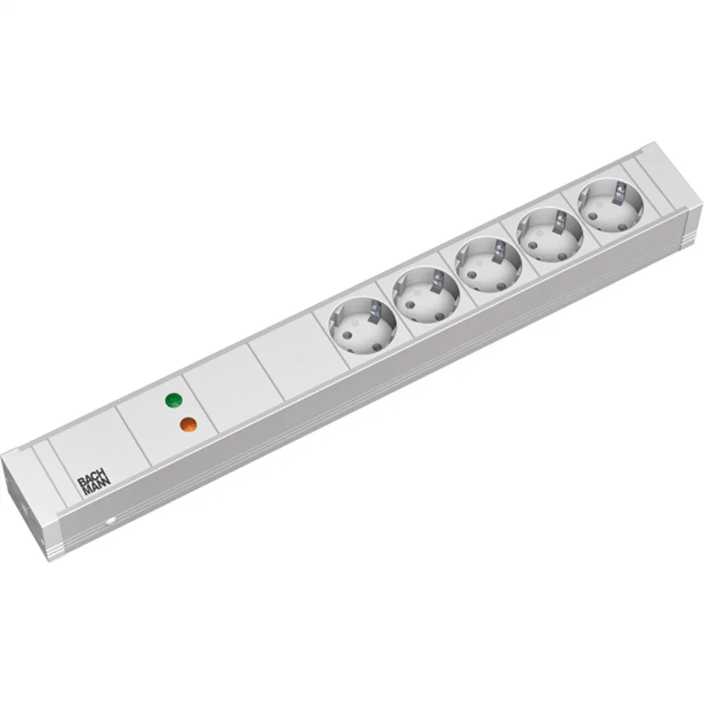 BACHMANN 19 Pouces 1,5HE 5 Prises CEE7/3 GVS CEE7/7 Câble de 2m