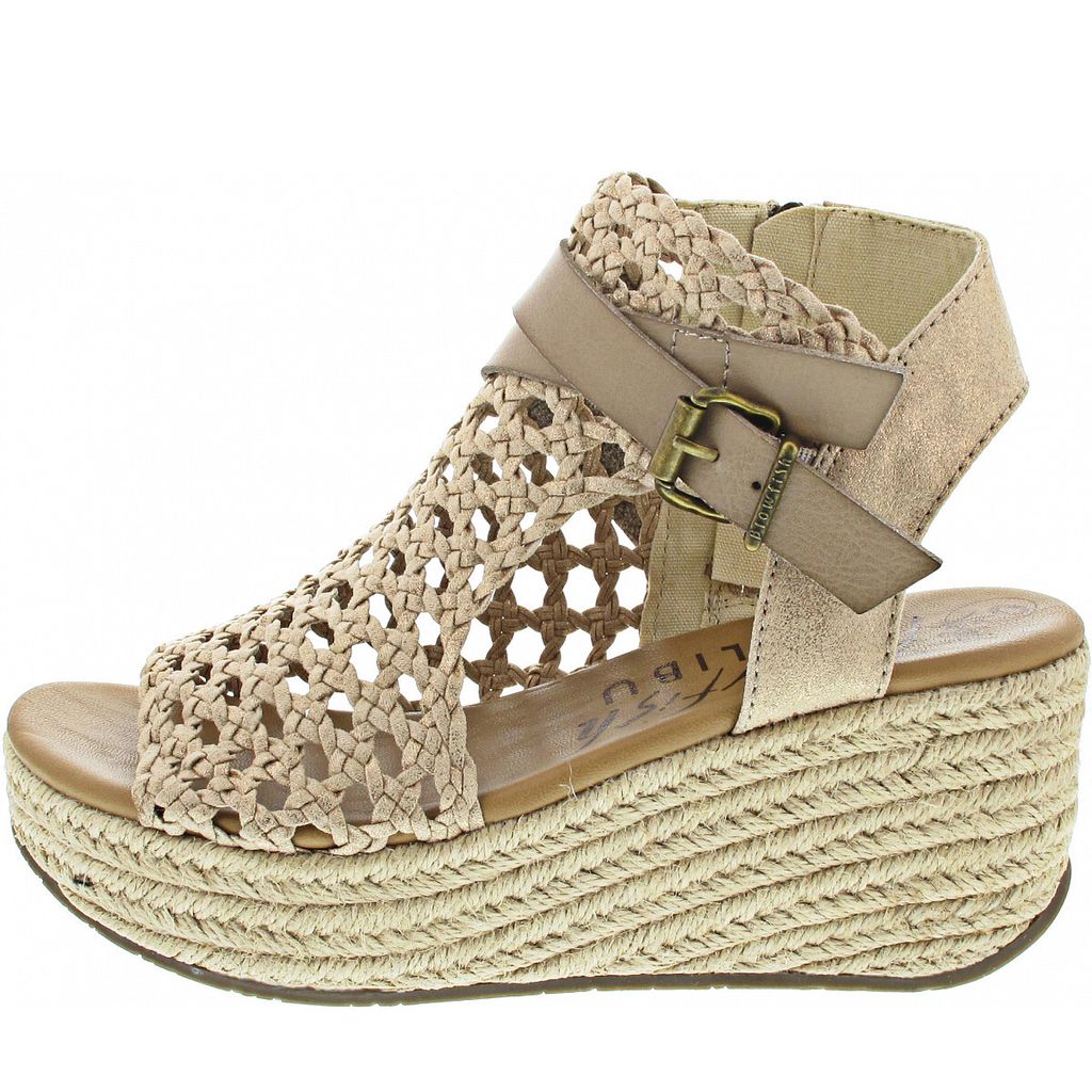 Blowfish Lorrah Damenschuhe Keilsandalen Sandalette Gold
