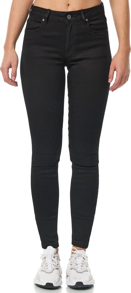 Tazzio Damen Skinny Fit Jeans F114 (Schwarz, 50)
