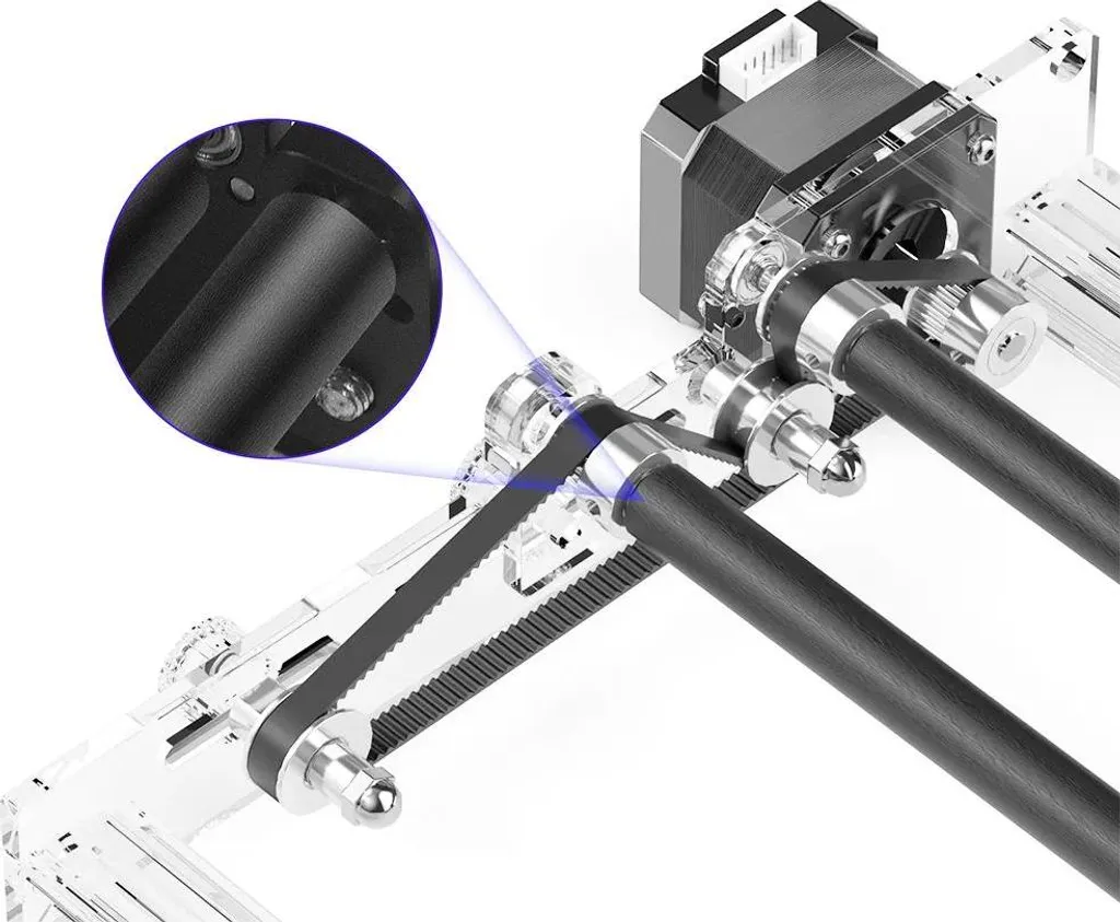 Module rotatif laser 6-150 mm à double rouleau pour axe Y blanc Pro