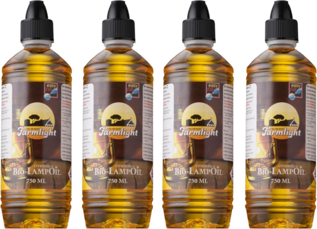 4 x 750 ml Moritz Lampenöl Citronella Farmlight für Fackeln Öllampen Sturmlaternen Wandfackeln