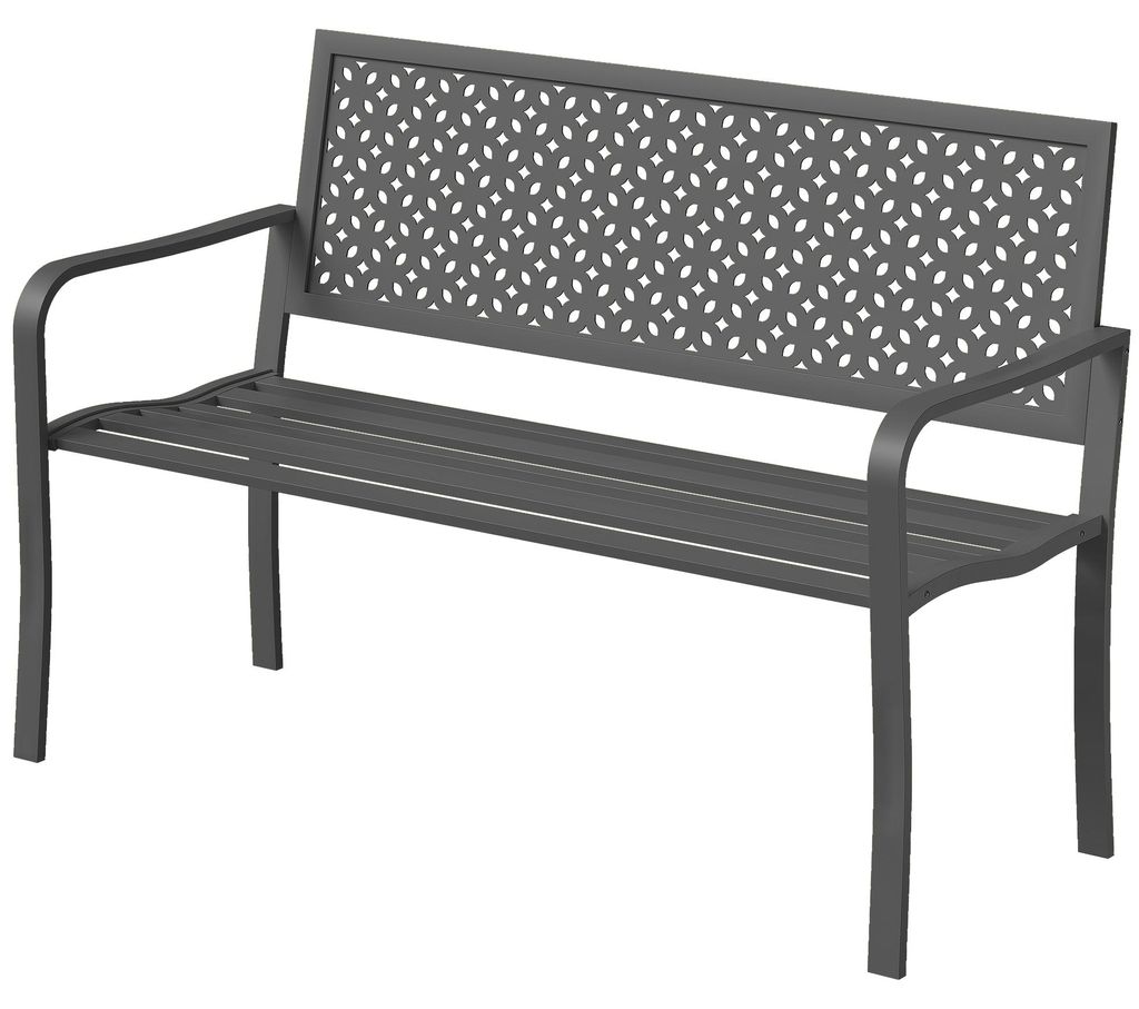 Outsunny tuinstoel, 2-persoons, metalen, weerbestendig, Productafbeelding 