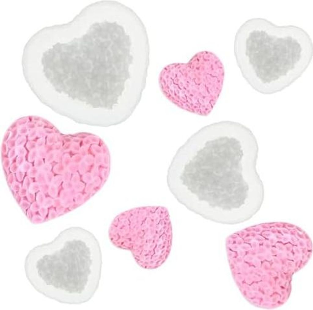 Silikonform Herz-Dekoration (4Stück) - vielfältig einsetzbar, für Valentinstag & Hochzeit