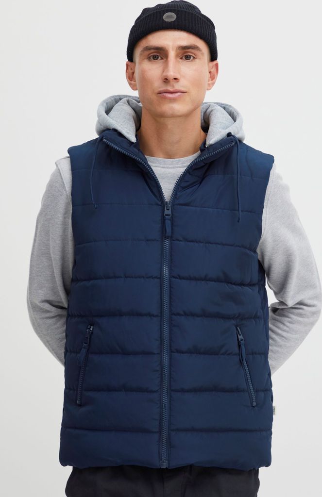 11 Project PREbbe Herren Weste Outdoor-Weste leicht gesteppte Weste mit Sweat-Kapuze Regular Fit