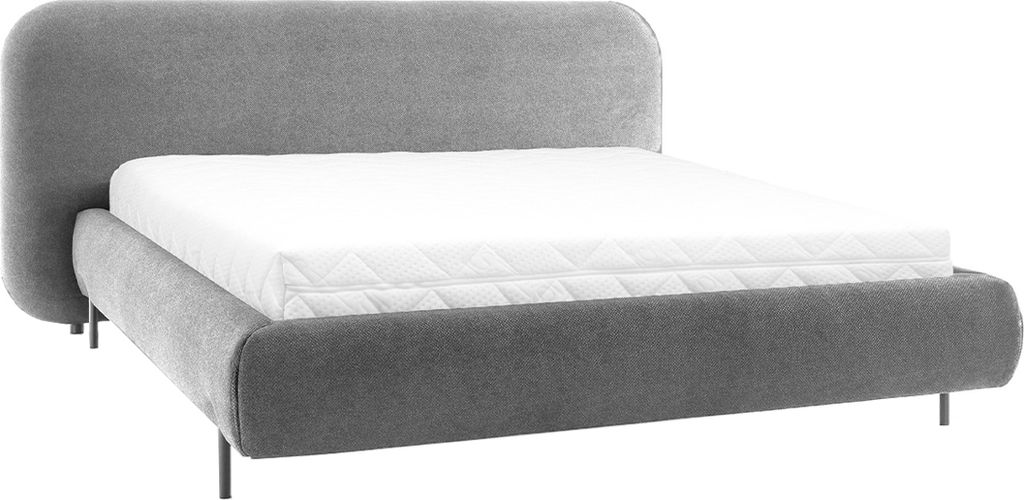 Bett mit Bettkasten 160x200cm Grau