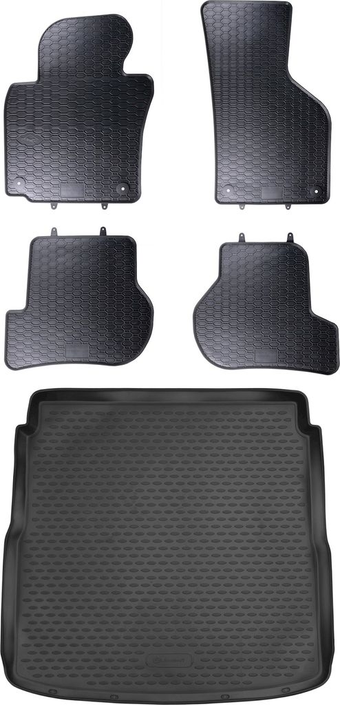 Gummi Kofferraumwanne + Fußmatten Set für VW Golf 6 Variant, Bj. 2009-2013.