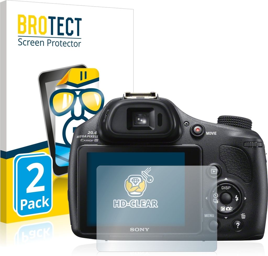 2x Für Sony Cyber-Shot DSC-HX400V Schutzfolie BROTECT Displayschutz Display Schutz Folie Klar Transparent