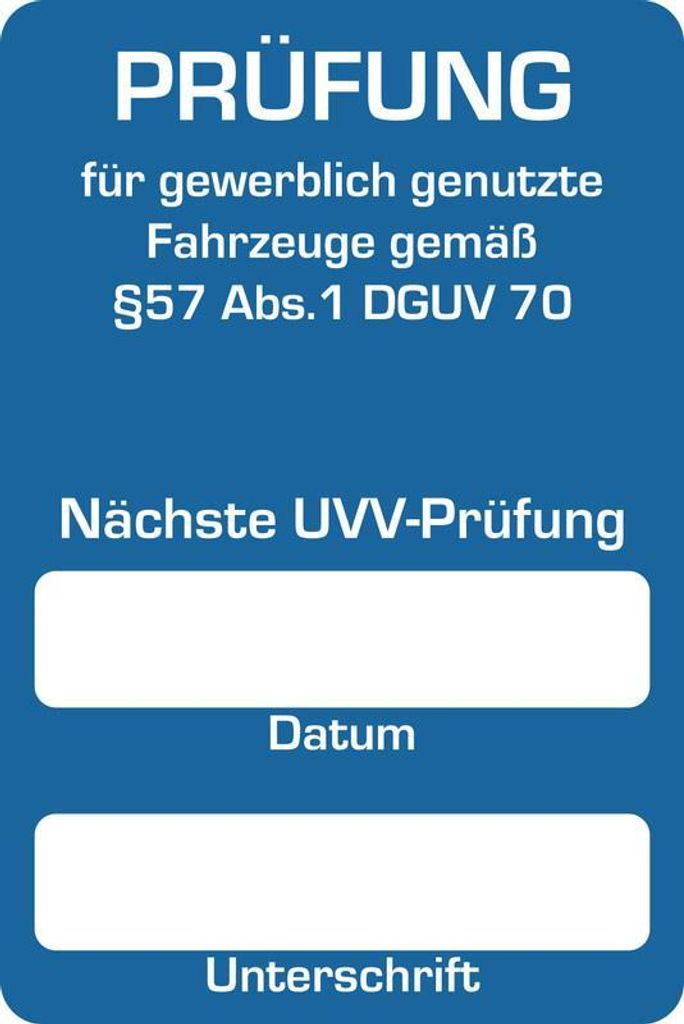Kundendienst-Aufkleber "Nächste UVV-Prüfung", 40 x 60 mm, Blau, Verpackungseinheit: 1 ROL/250