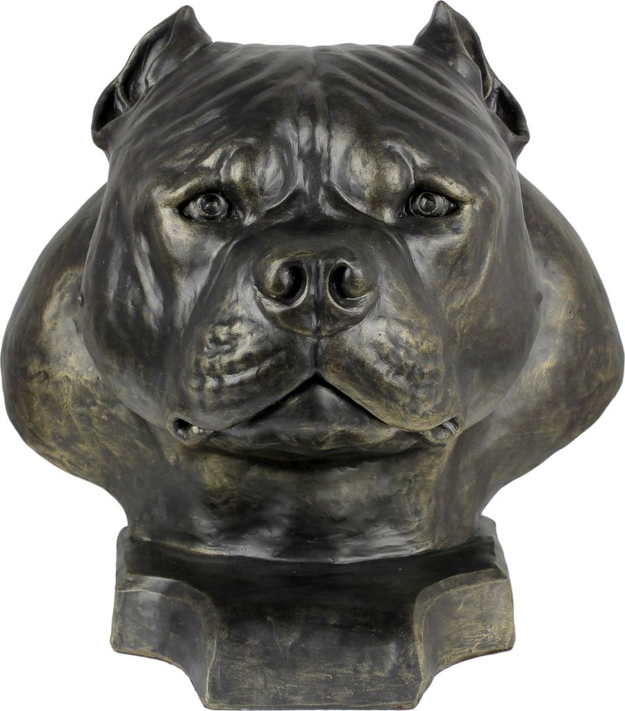 American Bully II - Urne für Hundeasche, Hundebüste, großer Hundekopf für den Garten von Art-Dog