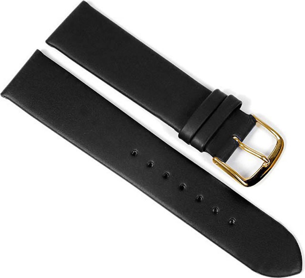 Berlin Ersatzband Uhrenarmband Kalbsleder Band schwarz 23233G, Stegbreite:10mm