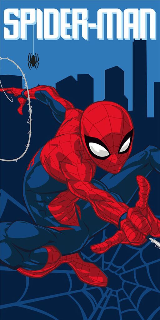 Spiderman - Netz - Mikrofaser Handtuch 70x140 cm - Produktbild 