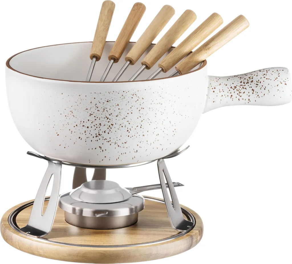 Set Fonduta Formaggio Pintar Mäser in Gres | Set Completo 10 Pezzi