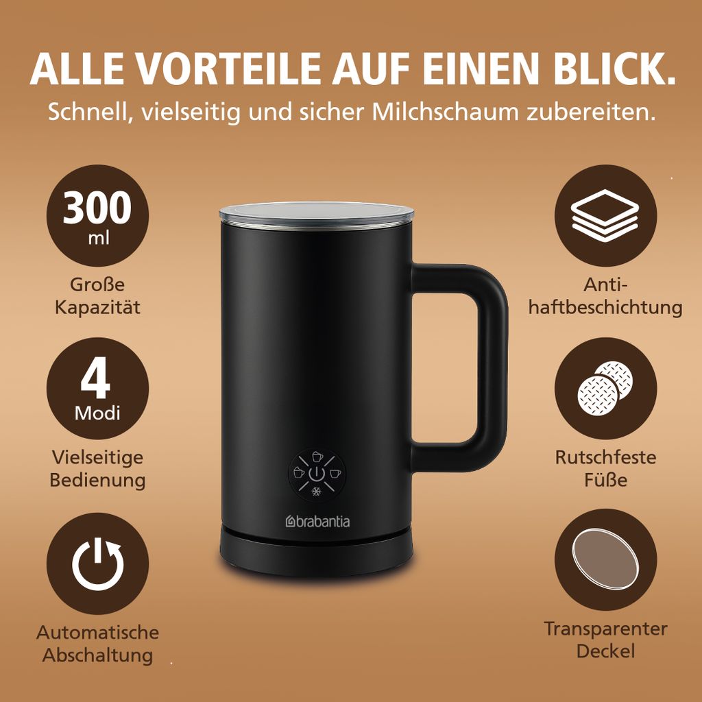 Mousseur à Lait Électrique 4 Modes - Mousse Chaude Et Froide Pour Latte, Cacao, Cappuccino