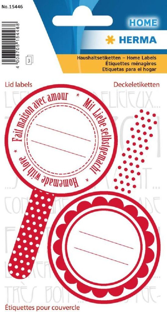 HERMA Deckeletiketten HOME "New Look Rot" 3 Blatt à 2 Produktbild 