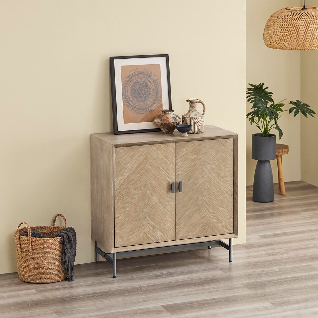 SoBuy Sideboard Kommode Küchenschrank Vormontiert & stabil mit 49KG Tragkraft Anti-Kipp leise Türdämpfung Für Flur Wohnzimmer Küche HFSB06-N