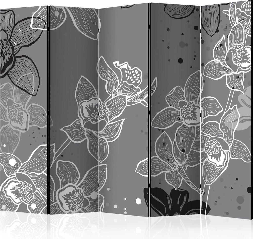 Akusticher Raumteiler Blumen Foto Paravent 225x172 cm beidseitig auf Vlies-Leinwand bedruckt Akustikschaum Trennwand Spanische Wand Sichtschutz Hom...