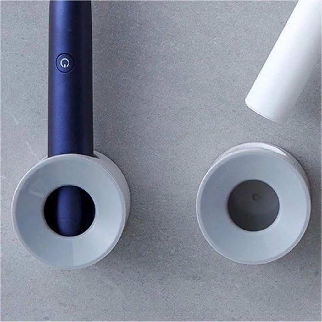 Porte-brosse à dents électrique mural gris adhésif - Set de 2 pièces