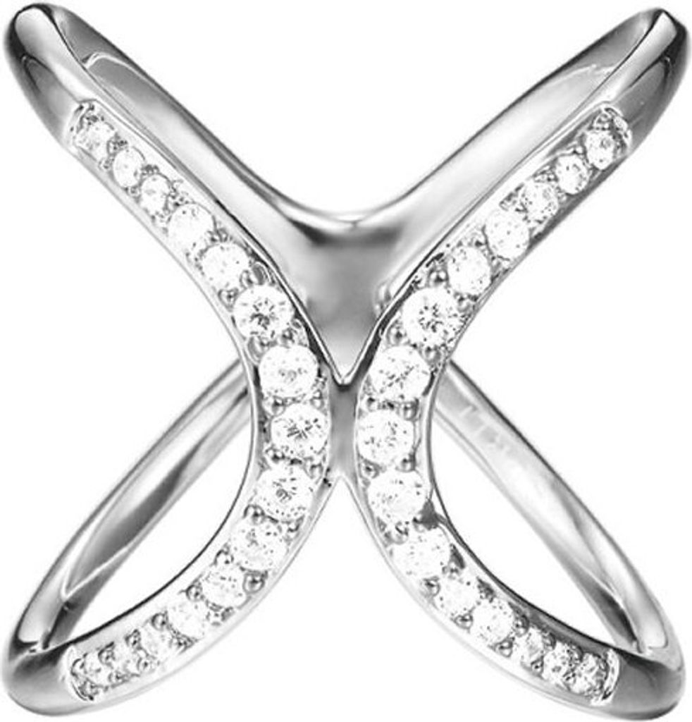 Esprit Damen Ring Edelstahl silber JW52886 Zirkonia ESRG02782A1, Ringgröße:57 (18.1 mm Ø)