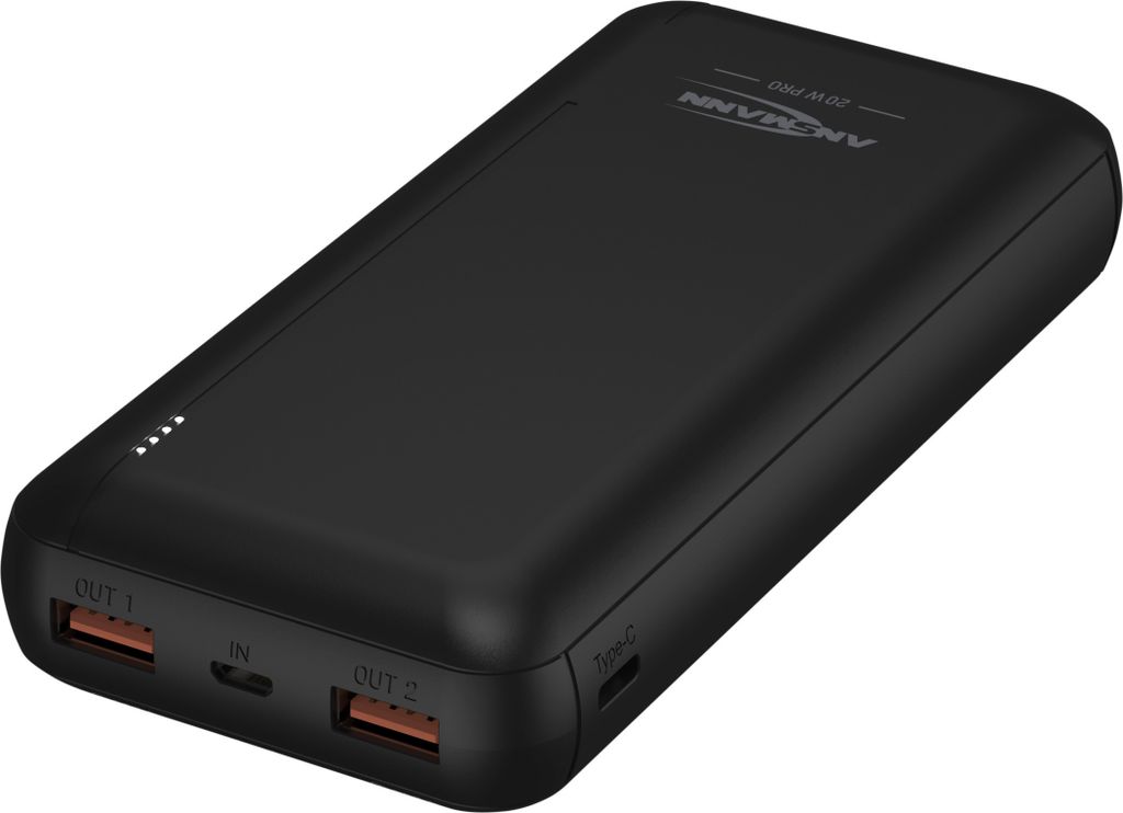 ANSMANN Powerbank 20000mAh, Schnellladefunktion 20W, 2 USB Produktbild 