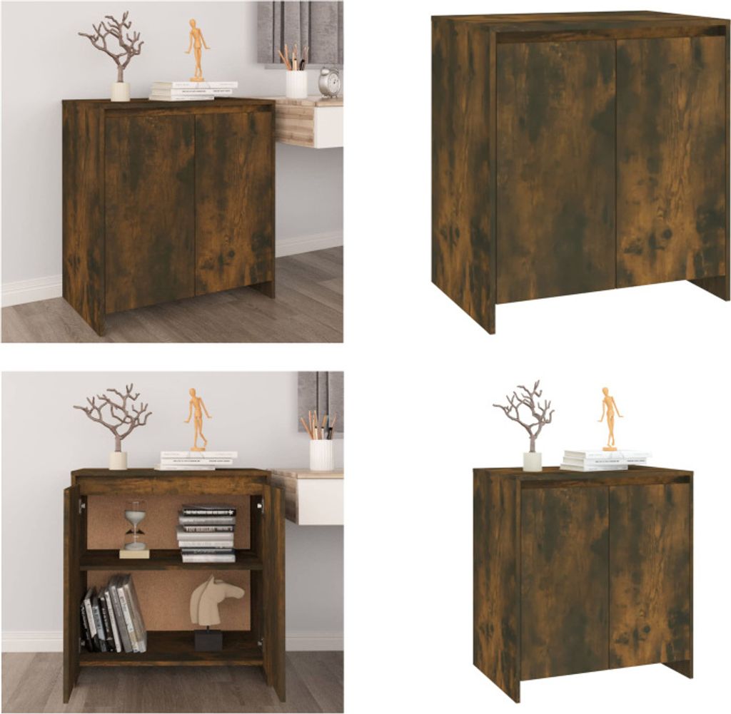 vidaXL Sideboard Räuchereiche 70x41x75 cm Holzwerkstoff - Sideboard - Schrank - Küchenschrank - Lagerschrank