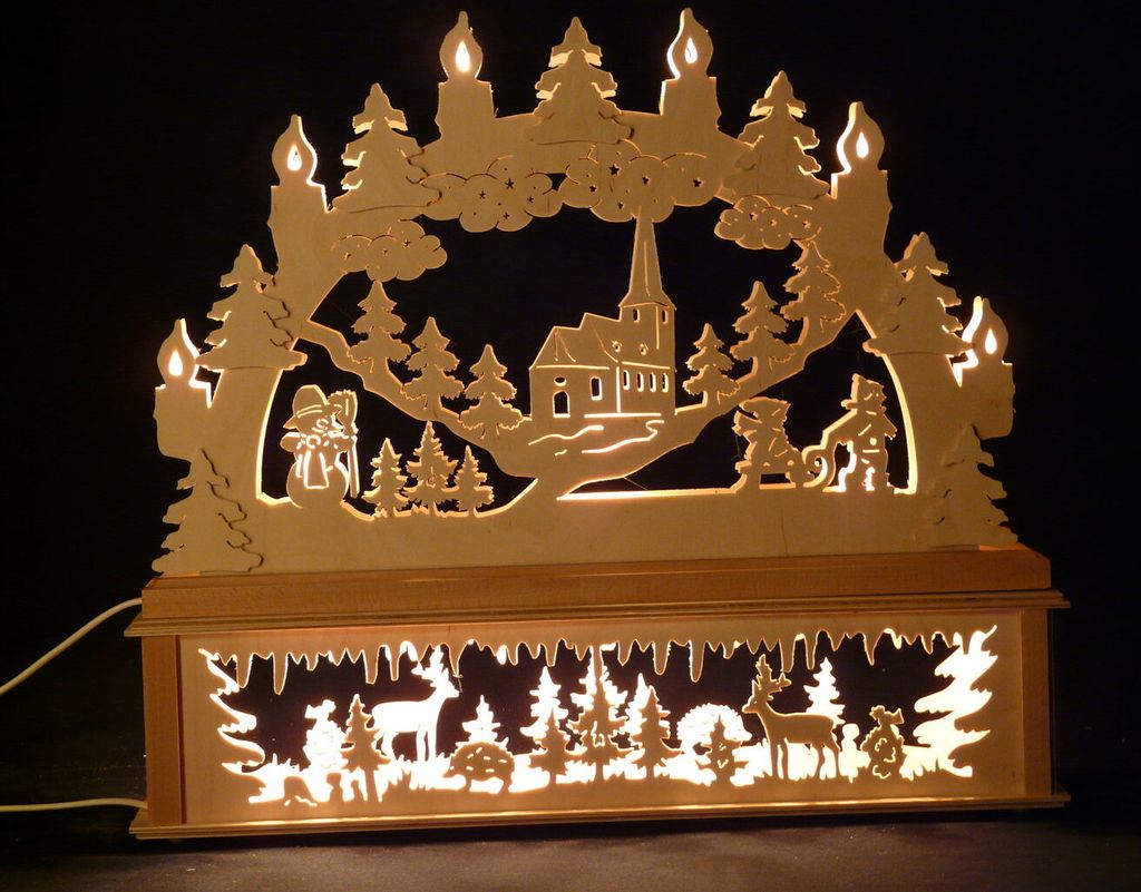 Original Erzgebirgischer Marken Schwibbogen Lichterbogen 50 x 43 cm K50-0_80