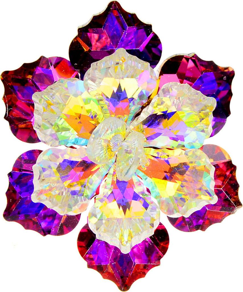 Brautbrosche, Blumenform, reflektierend, glänzend, bunt, Kunstkristall, Abendkleid, Brust-Corsage, mehrdimensionale glänzende Kugel, Party-Brosche