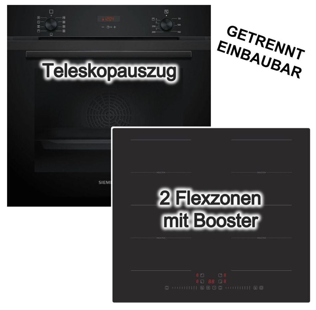 Herdset Siemens Backofen Hydrolyse + PKM Induktionskochfeld Produktbild 