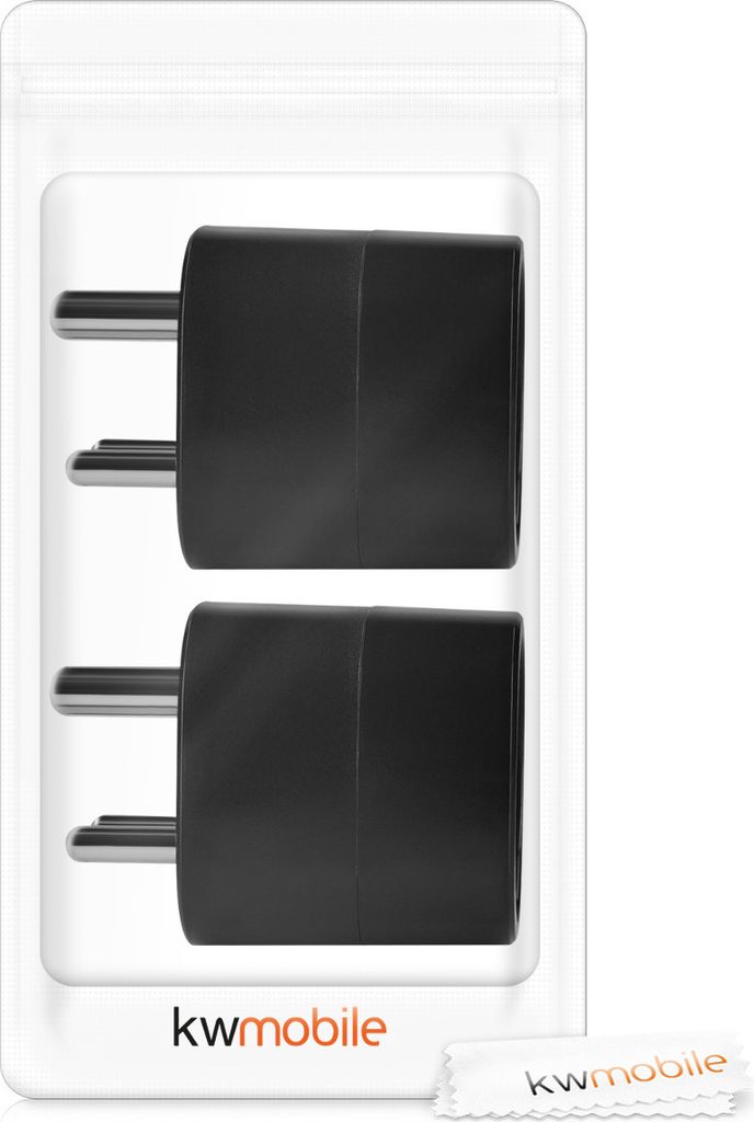 kwmobile 2x Reiseadapter Indien Typ-D - Schuko Reise Produktbild 5