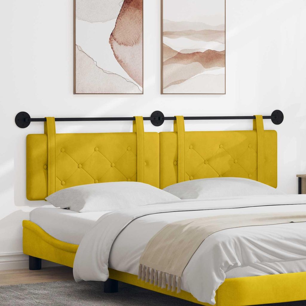 "Neues Produkt" Hängevorderseite Wandmontiert - CLORIS - Gelb 190x55x5 cm Samt - Kopfteile V3236