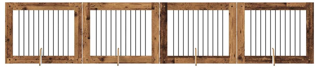 Eleganten-Stil Hundetor mit Ständern 4 pcs,Modernes Design,Hundezwinger & -ausläufe, Altholz 100x80 cm Holzwerkstoff - Sonstiges Hundezubehör - ...