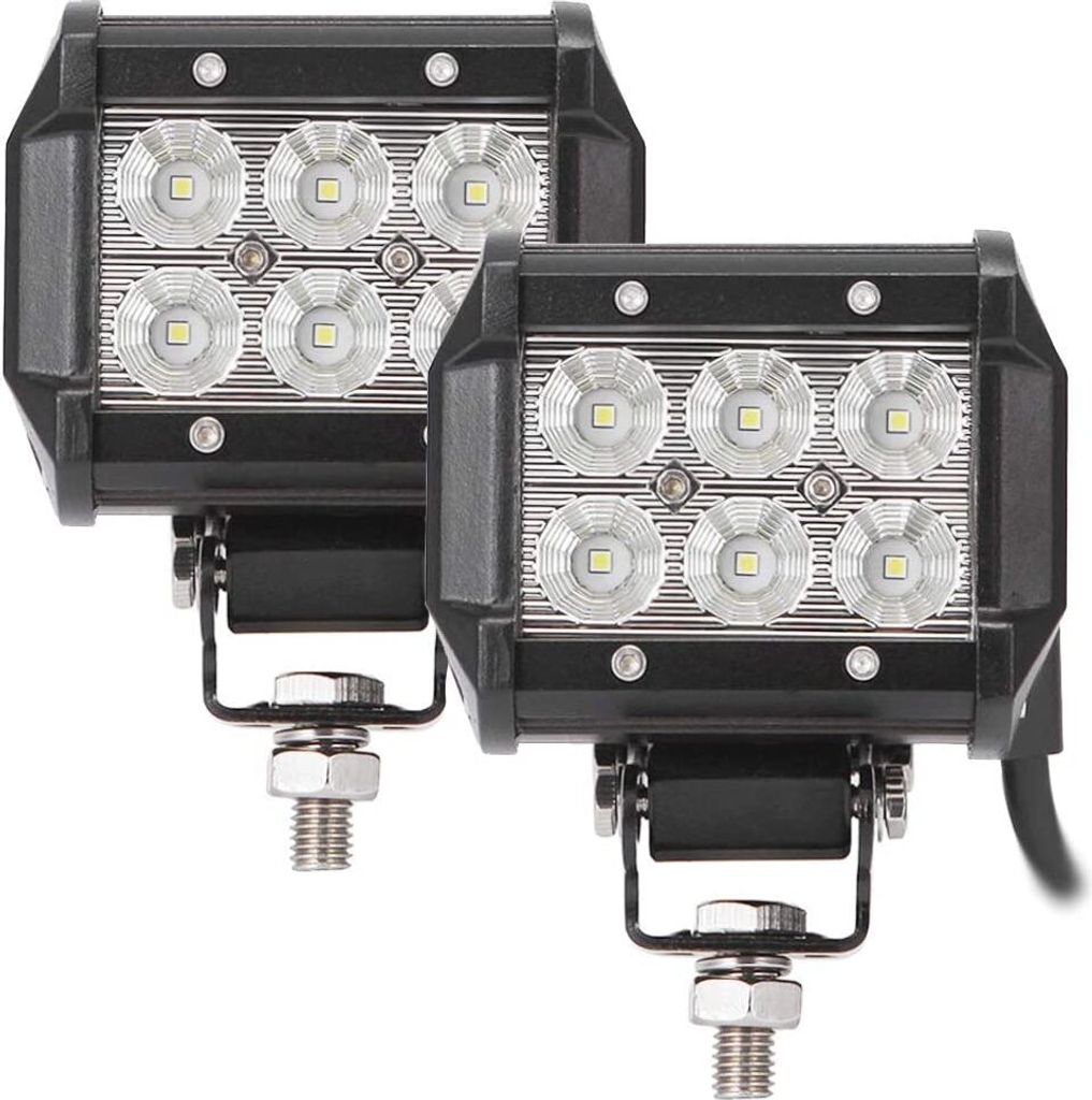 Greenmigo 2 Stück 18W LED Arbeitsscheinwerfer LED Zusatzscheinwerfer LED Scheinwerfer 12V Auto Scheinwerfer Offroad Flutlicht Wasserdicht IP67 Arb...