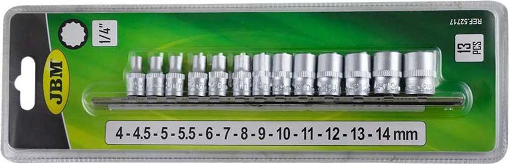 JBM Steckschlüsselsatz 52717 Chrom-Vanadium-Stahl