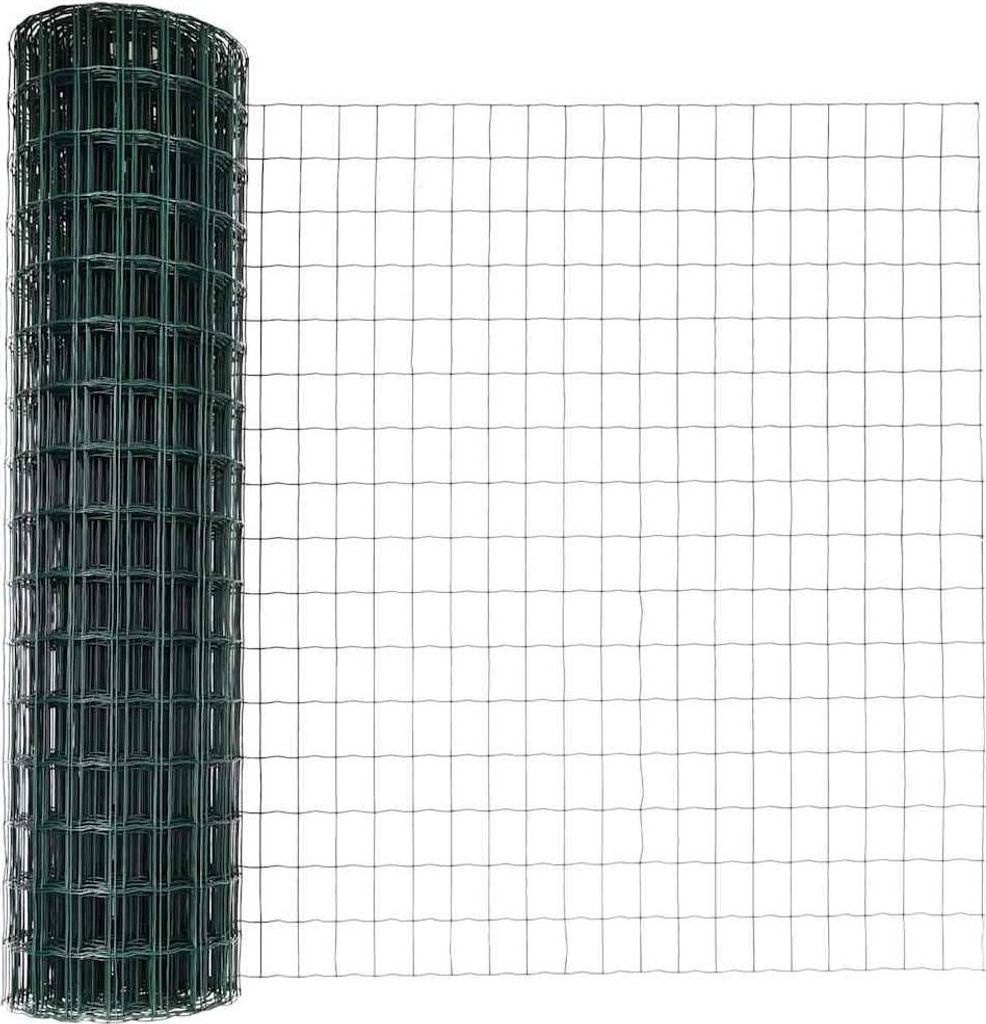 vidaXL Zaun mit Pfosten Grün 1,2 x 10 m Stahl und PVC