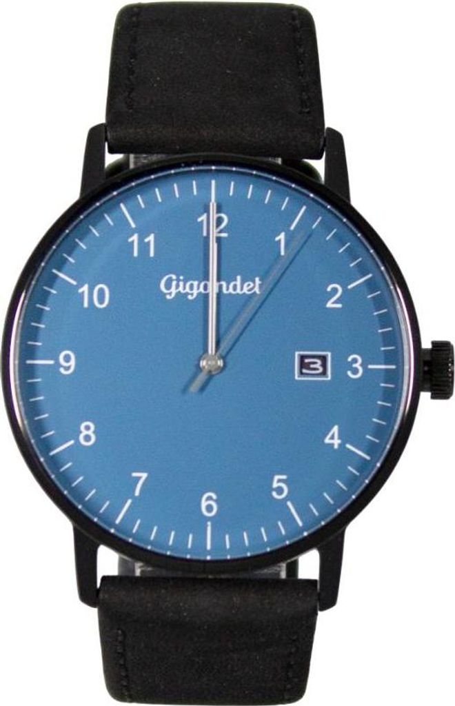 Gigandet Armbanduhr Herren Quarz Schwarz Edelstahl Datum Blau G26-012