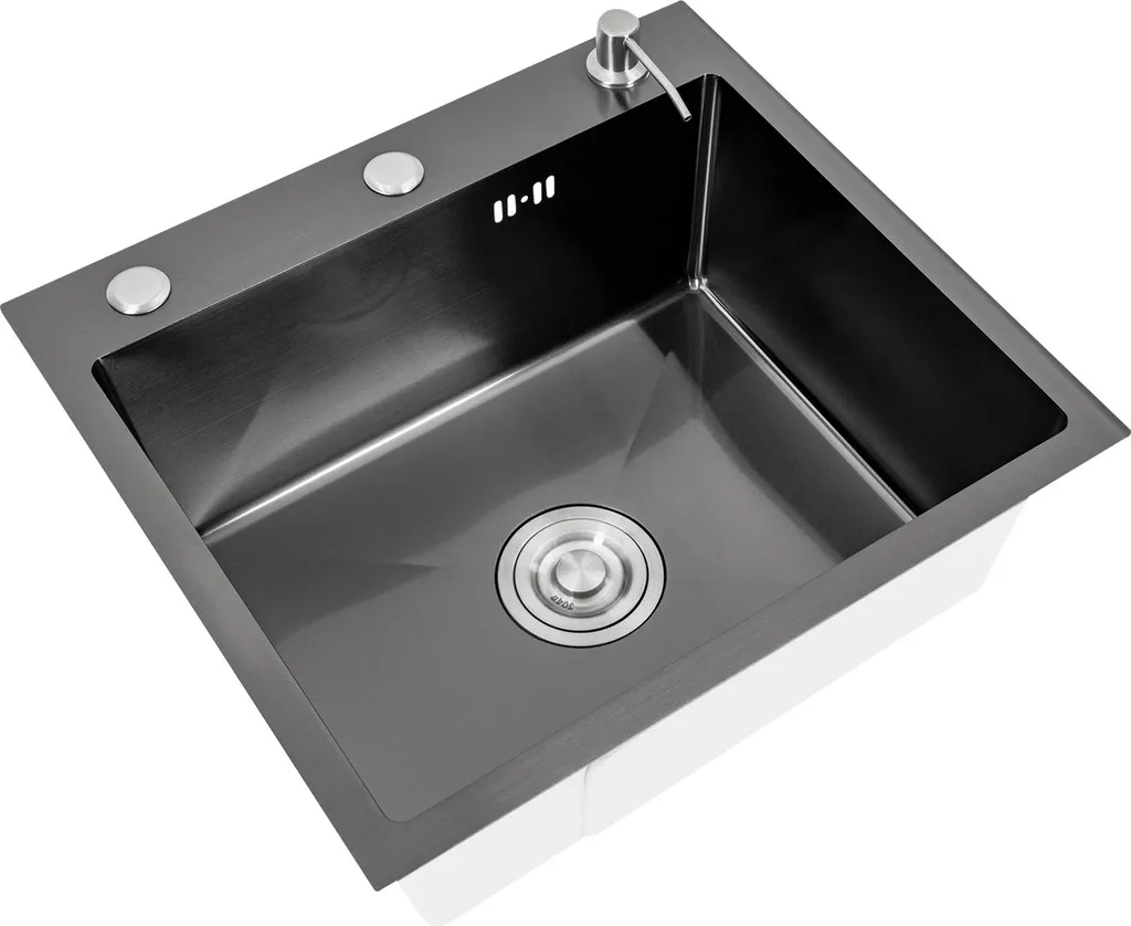 Lavello Cucina 1 Vasca Acciaio Inox AISI 304 - Scarico Rapido Antigraffio - 3