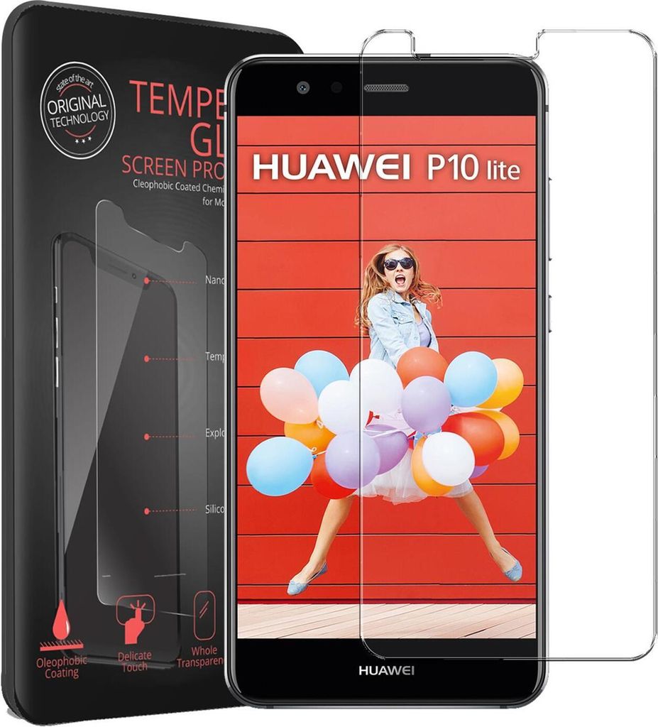 2x Conie Glasfolie für Huawei P10 Lite Displayschutz Folie Panzer Glas Premium Schutzfolie Set Blasenfrei