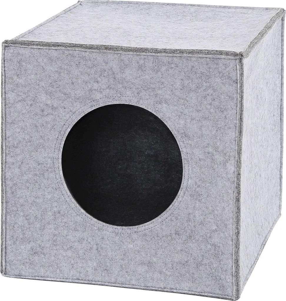 Lionto Cave à chat en feutre gris clair 33x37x33 cm lit design