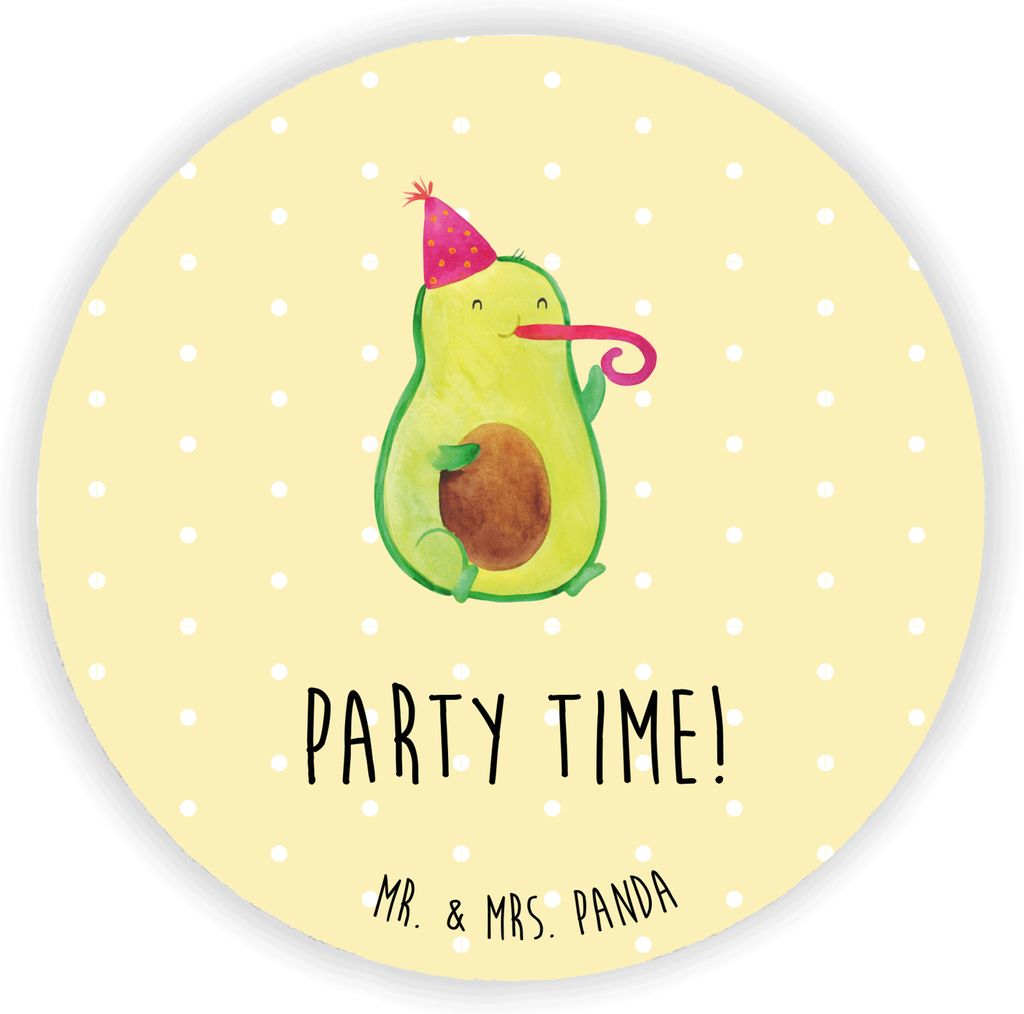 Mr. & Mrs. Panda magnet Avocado Party Zeit - Gelb Pastell - Geschenk, für pinwand, Runder, Kühlschrankmagnet, Genießen, pinnwand, kühlschrank, ...