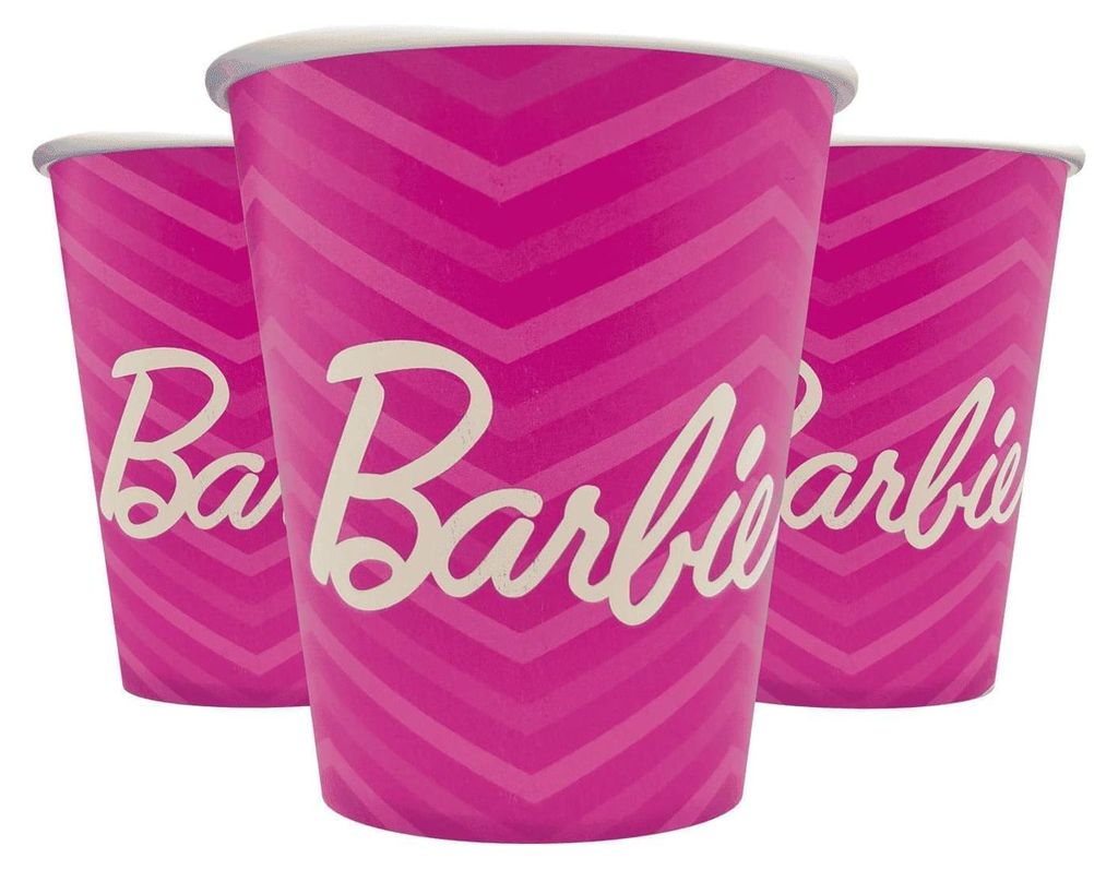 Barbie Becher 250ml – 8er Pack für Kindergeburtstag Produktbild 