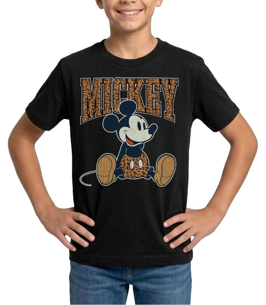 Mickey & Minnie Mickey Mouse Leo Look Teenager T-Shirt, 152/164 (12-14 Jahre), Schwarz