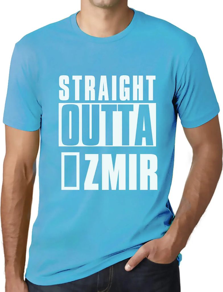 Herren Grafik T-Shirt Direkt aus İzmir – Straight Outta İzmir – Öko-Verantwortlich Vintage Jahrgang Kurzarm Lustige Druck Geburtstag Gesche...