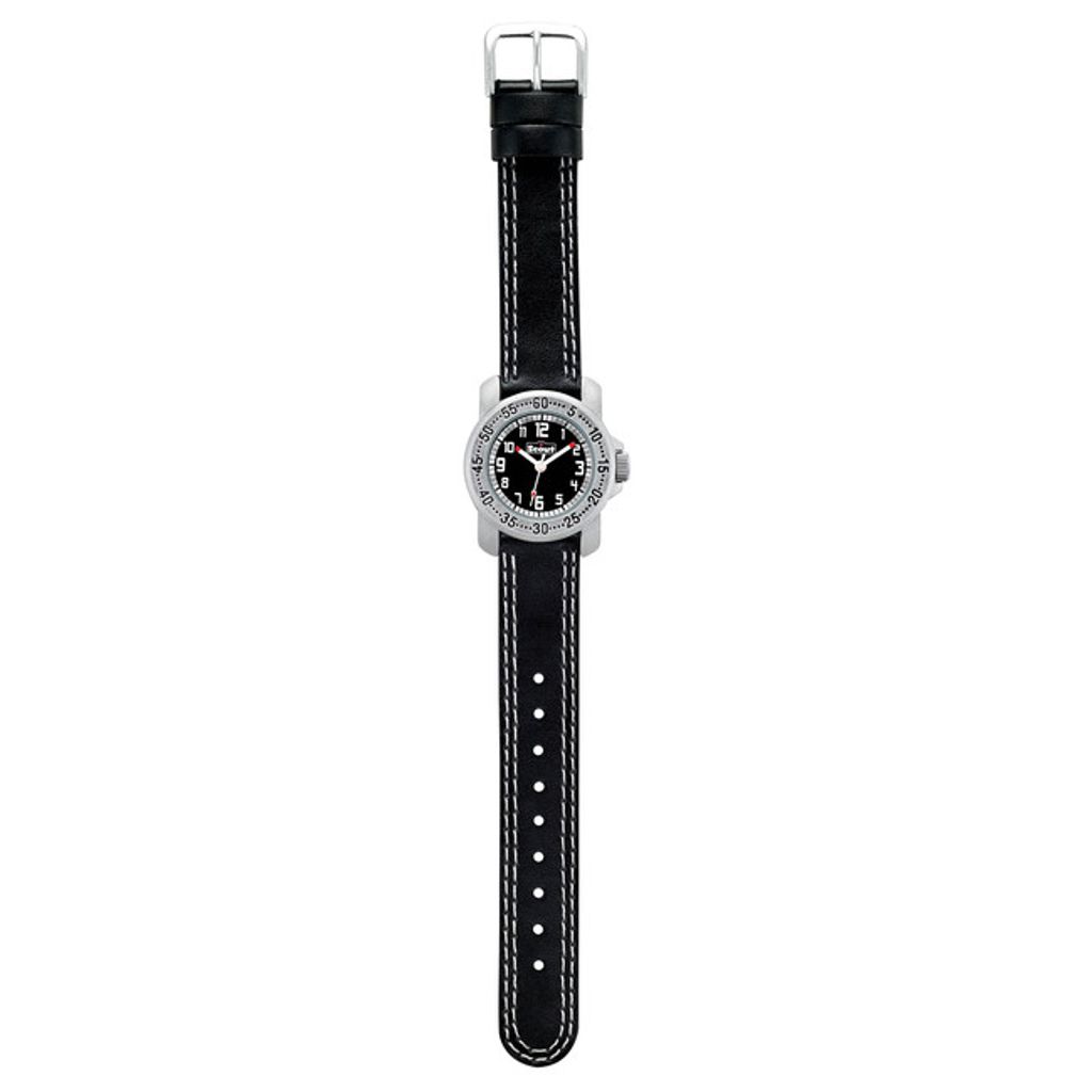 Scout 280376033 Jungen-Uhr Lernuhr Action Boys Schwarz Analog Quarz