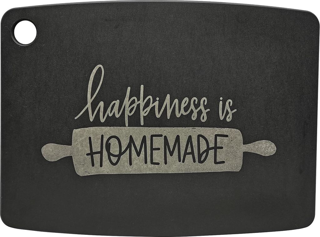 JADE Schneidebrett Happiness is homemade 29,8x21,5x0,6cm schwarz
