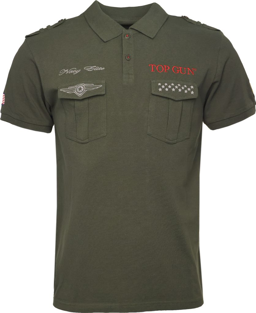 Top Gun Polo Shirt TG20213003 Herren olive 3XL