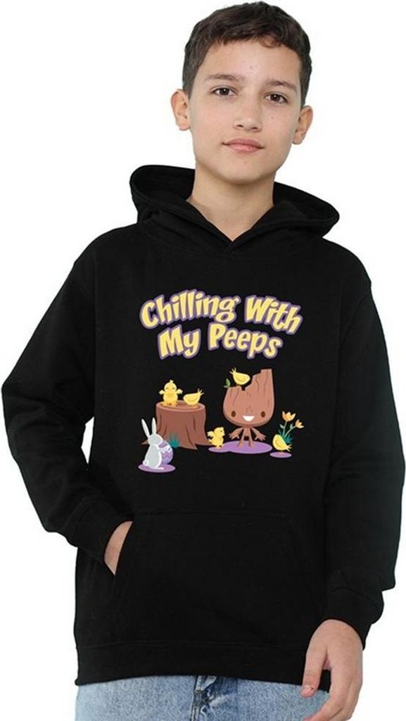 Guardians Of The Galaxy - "Chilling With My Peeps" Kapuzenpullover für Kinder, Zum Überziehen TV24139 (116) (Marine)