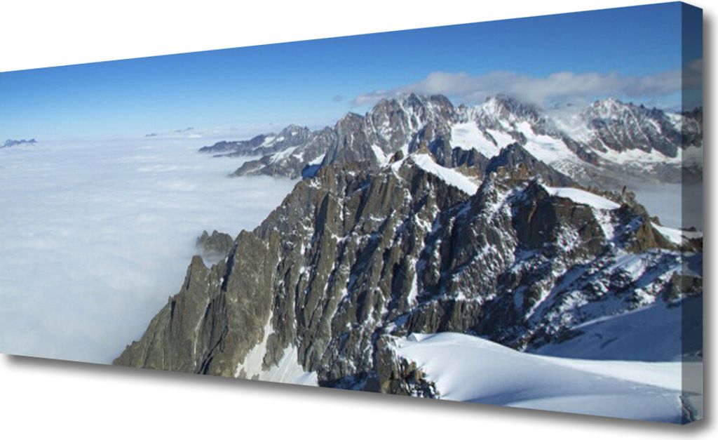 Tulup Leinwand-Bilder 125x50 Wandbild Canvas Kunstdruck Gebirge Nebel Landschaft