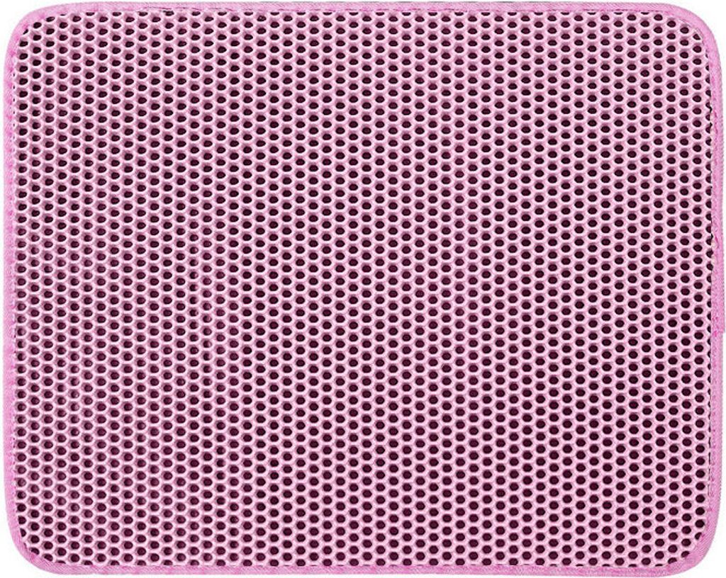 Doppellagige Rutschfeste Katzentoilette aus EVA, leicht zu reinigende Katzenmatte für Katzentoilette und Katzentoilette(Rose,66x116cm)