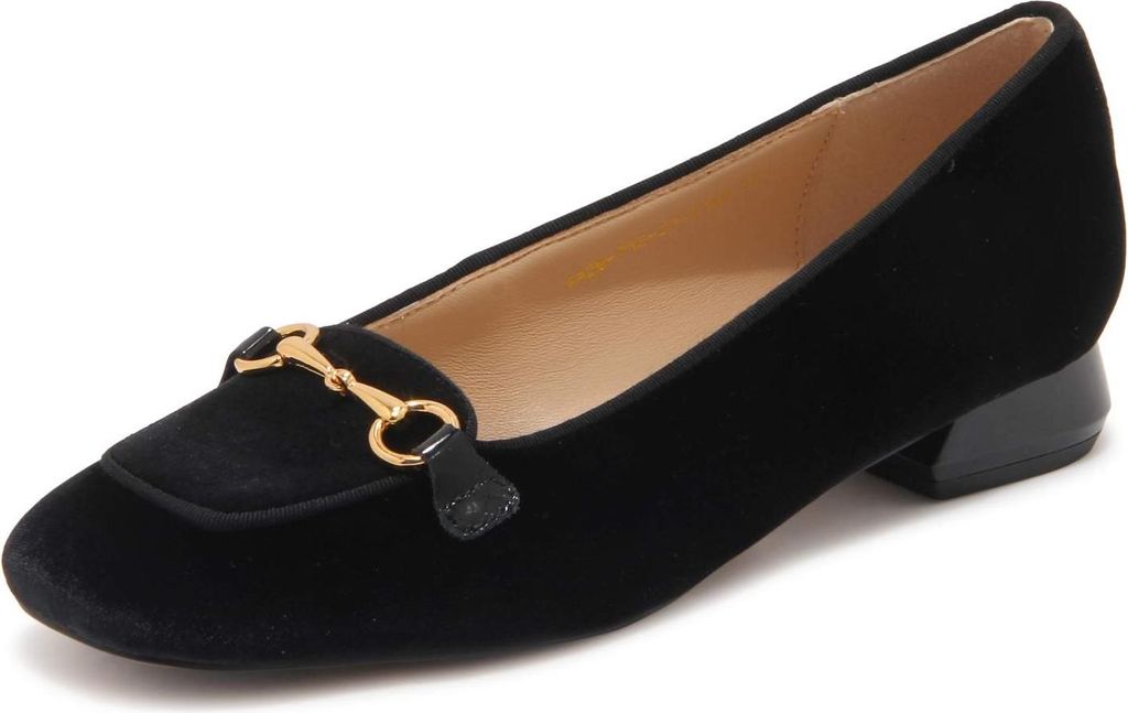 M5667 Mocassino Donna Emanuelle Vee Woman Velvet Loafer Black