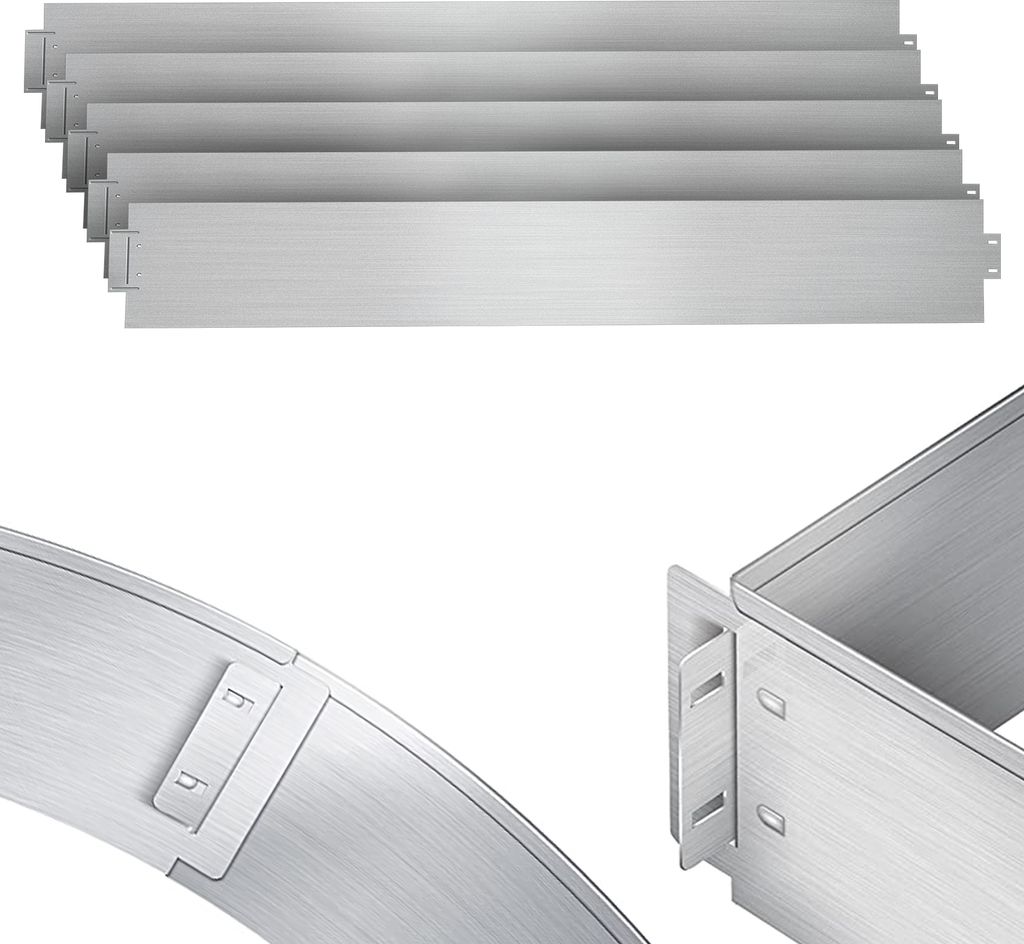 Aopunly Rasenkante Metall Beeteinfassung Beetumrandung Mähkante Palisade Beetrand 100x18cm 5m